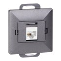 Gniazdo 1xRJ45 Cat5 Pearl, RJ45-5CAT/P1, antracyt