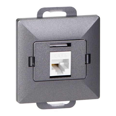 Gniazdo 1xRJ45 Cat5 Pearl, RJ45-5CAT/P1, antracyt Gniazdo 1xRJ45 Cat5 Pearl, RJ45-5CAT/P1, antracyt
