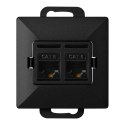 Gniazdo 2xRJ45 Cat5 Pearl, RJ45-5CAT/P2, czarny