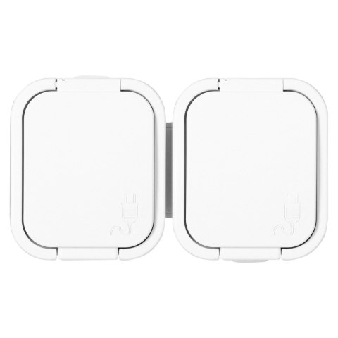 Gniazdo podwójne n/t 2P+Z, Schuko, bryzgoszczelne z klapką B2, IP54, NT-7B2, biały Gniazdo podwójne n/t 2P+Z, Schuko, bryzgoszczelne z klapką B2, IP54, NT-7B2, biały