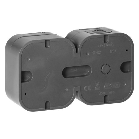 Gniazdo podwójne n/t 2P+Z, Schuko, bryzgoszczelne z klapką B2, IP54, NT-7B2, szary Gniazdo podwójne n/t 2P+Z, Schuko, bryzgoszczelne z klapką B2, IP54, NT-7B2, szary
