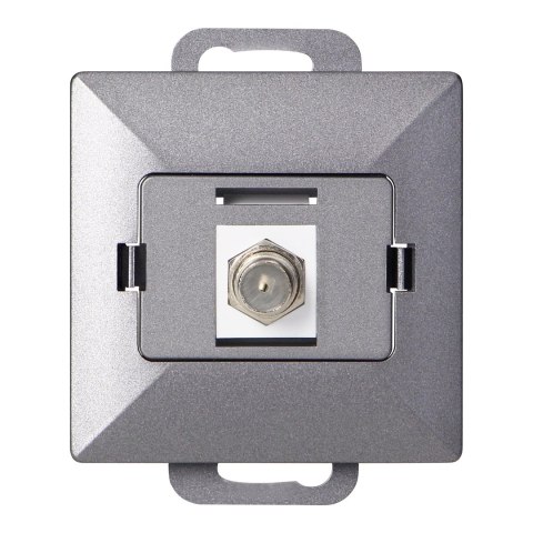 Gniazdo pojed. typu F Pearl, TV/F-F1/P1, antracyt Gniazdo pojed. typu F Pearl, TV/F-F1/P1, antracyt