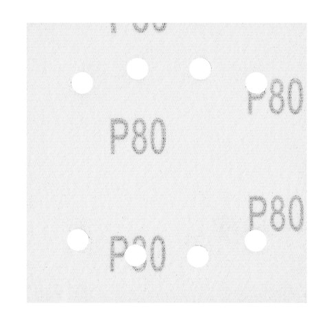 Papiery ścierne na rzep, kwadrat 113 x 113 mm, P80, 5 szt., z 8 otworami do 04-623 Papiery ścierne na rzep, kwadrat 113 x 113 mm, P80, 5 szt., z 8 otworami do 04-623