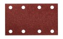 Papiery ścierne na rzep, prostokąt  80 x 130 mm, P80, 5 szt., z 8 otworami do 04-623