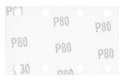 Papiery ścierne na rzep, prostokąt  80 x 130 mm, P80, 5 szt., z 8 otworami do 04-623