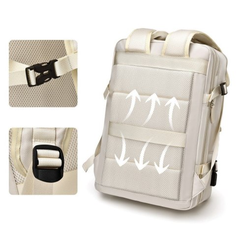 Plecak podróżny, kabinowy do samolotu, wodoodporny z USB, 44x30x16/26cm PL172