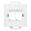 Płytka czołowa + 2xRJ45 Pearl, PC+ARJ45/P2, biały