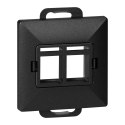 Płytka czołowa + 2xRJ45 Pearl, PC+ARJ45/P2, czarny