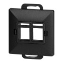 Płytka czołowa + 2xRJ45 Pearl, PC+ARJ45/P2, czarny