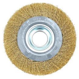 Szczotka druciana tarczowa 150 x 32 mm, drut karbowany, mosiądzowany
