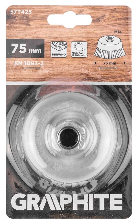Szczotka nylonowa doczołowa 75 mm, M14 Szczotka nylonowa doczołowa 75 mm, M14