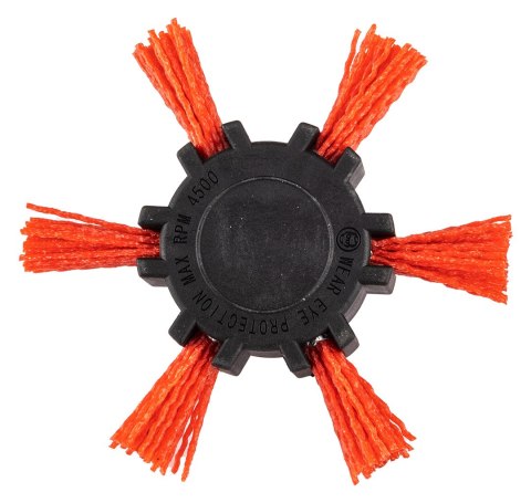 Szczotka nylonowa, tarczowa, 100 mm, z trzpieniem 6 mm Szczotka nylonowa, tarczowa, 100 mm, z trzpieniem 6 mm