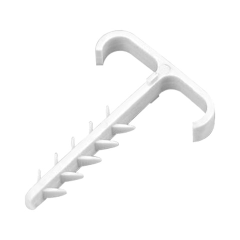 Uchwyt kablowy wbijany, podwójny, przewód płaski 13x7mm, biały, 20 szt. Uchwyt kablowy wbijany, podwójny, przewód płaski 13x7mm, biały, 20 szt.