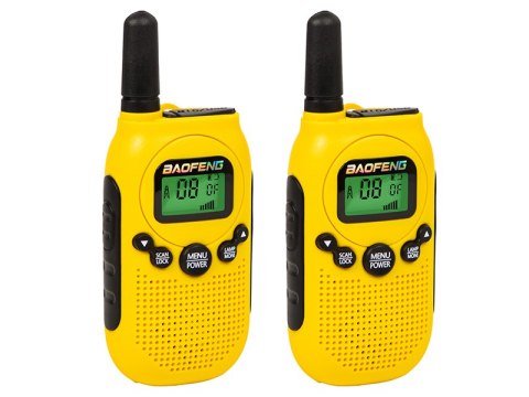 24-934# Radiotelefon pmr bf-t6 2w 2szt żółty baofeng 24-934# Radiotelefon pmr bf-t6 2w 2szt żółty baofeng