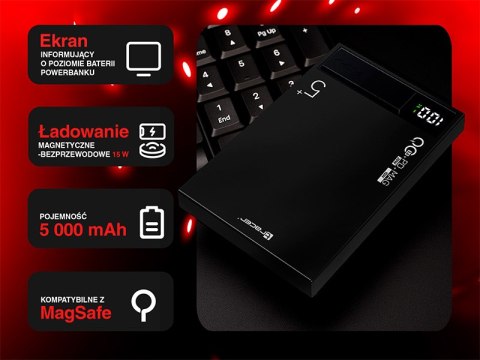 Power bank TRACER AirMag1 5000mAh PD20W+15W Mag Power bank TRACER AirMag1 5000mAh PD20W+15W Mag