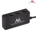 Rozdzielacz gniazda zapalniczki samochodowej Maclean, woltomierz, 3 gniazda zapalniczki, 4xUSB, 4.8A, max 120W, czarny, gumowany