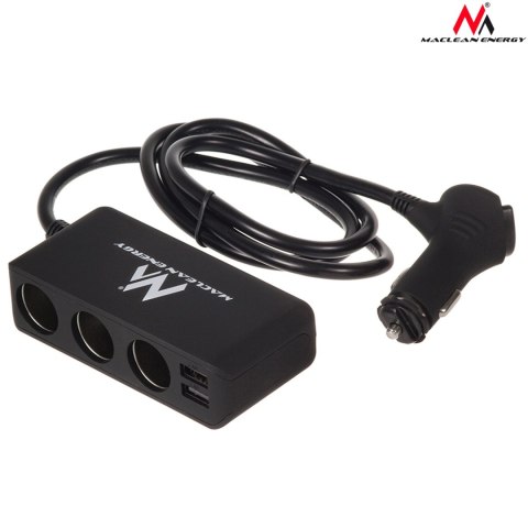Rozdzielacz gniazda zapalniczki samochodowej Maclean, woltomierz, 3 gniazda zapalniczki, 4xUSB, 4.8A, max 120W, czarny, gumowany Rozdzielacz gniazda zapalniczki samochodowej Maclean, woltomierz, 3 gniazda zapalniczki, 4xUSB, 4.8A, max 120W, czarny, gumowany