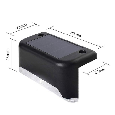 Solarna lampa schodowa tarasowa LED Maclean IP44, 4000K, Ni-MH 100 mAh, 80x45x45mm, czuj. zmierzchu MCE319 Solarna lampa schodowa tarasowa LED Maclean IP44, 4000K, Ni-MH 100 mAh, 80x45x45mm, czuj. zmierzchu MCE319