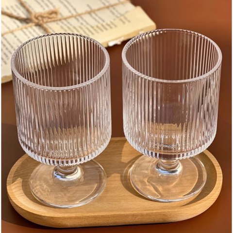 Szklanka ryflowana, pucharek deserowy na nóżce 1szt SZK44