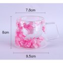 Szklanka termiczna z hortensją w środku róż 180 ml 1szt SZK74