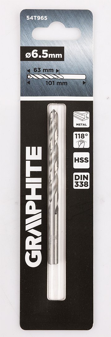 Wiertło do metalu HSS, DIN 338, 6,5 mm Wiertło do metalu HSS, DIN 338, 6,5 mm