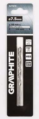 Wiertło do metalu HSS, DIN 338, 7,5 mm