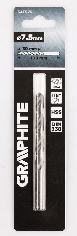 Wiertło do metalu HSS, DIN 338, 7,5 mm