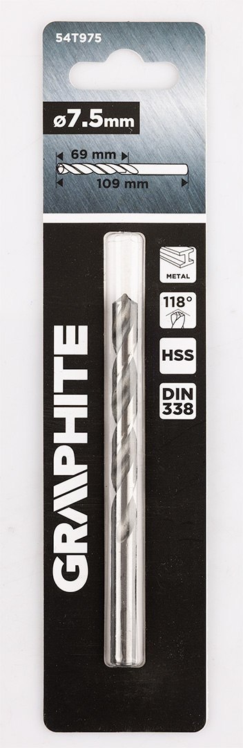 Wiertło do metalu HSS, DIN 338, 7,5 mm Wiertło do metalu HSS, DIN 338, 7,5 mm