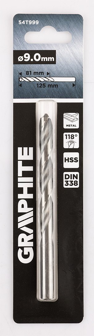 Wiertło do metalu HSS, DIN 338, 9 mm Wiertło do metalu HSS, DIN 338, 9 mm