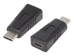 75-965# Adapter usb gniazdo micro usb-wtyk usb-c czarne