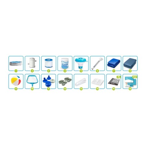 BASEN OGRODOWY STELAŻOWY 305 X 76 ĆM ZESTAW 15W1 INTEX 26702 BASEN OGRODOWY STELAŻOWY 305 X 76 ĆM ZESTAW 15W1 INTEX 26702
