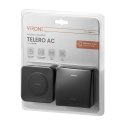 TELERO AC, dzwonek bezprzewodowy, sieciowy, przycisk bezbateryjny, learning system, 36 dźwięków, 200m, czarny TELERO AC, dzwonek bezprzewodowy, sieciowy, przycisk bezbateryjny, learning system, 36 dźwięków, 200m, czarny