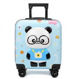 WALIZKA DZIECIĘCA KABINOWA BAGAŻ DZIECI z szyfrem panda niebieska WP07