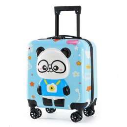 WALIZKA DZIECIĘCA KABINOWA BAGAŻ DZIECI z szyfrem panda niebieska WP07