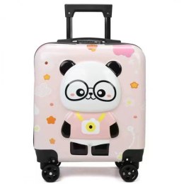 WALIZKA DZIECIĘCA KABINOWA BAGAŻ DZIECI z szyfrem panda różowa WP08