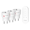 Zestaw bezprzewodowych gniazd MINI Schuko, sterowanych pilotem 3+1, 2300W
