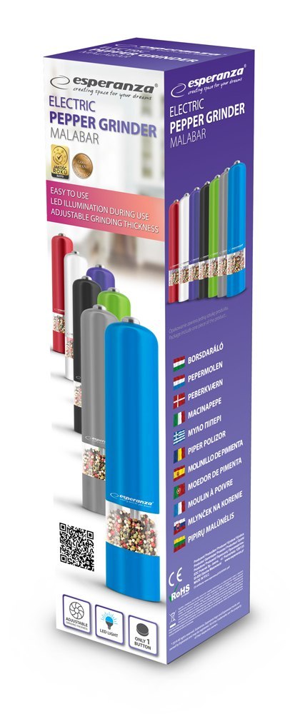 EKP001K Esperanza młynek do pieprzu malabar czarny EKP001K Esperanza młynek do pieprzu malabar czarny