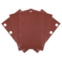 Papiery ścierne na rzep, prostokąt  80 x 130 mm, P120, 5 szt., z 8 otworami do 04-623