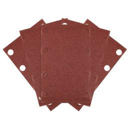 Papiery ścierne na rzep, prostokąt  80 x 130 mm, P120, 5 szt., z 8 otworami do 04-623
