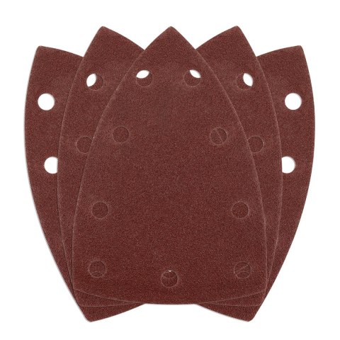 Papiery ścierne na rzep, żelazko 100 x 147 mm, P120, 5 szt., z 9 otworami do 04-623 Papiery ścierne na rzep, żelazko 100 x 147 mm, P120, 5 szt., z 9 otworami do 04-623