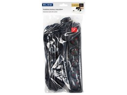 98-789# Przedłużacz sieciowy pr-570wsp 5-gniazd z uziemieniem+wyłącznik 10m czarny (3x1,5mm)