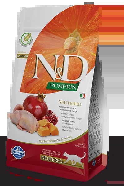 Farmina N&D Pumpkin Feline Neutered Recipe Quail Pumpkin&Pomegranate 1,5kg Farmina N&D Pumpkin Feline Neutered Recipe Quail Pumpkin&Pomegranate 1,5kg