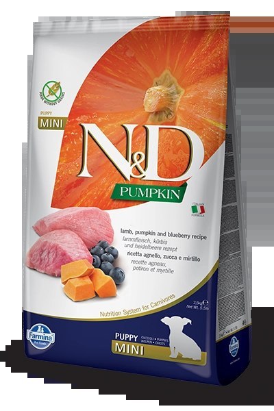 Farmina N&D Pumpkin Grain Free Canine Puppy Mini Lamb&Blueberry 2,5kg Farmina N&D Pumpkin Grain Free Canine Puppy Mini Lamb&Blueberry 2,5kg