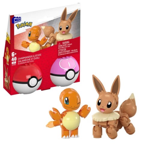 Klocki mega pokemon pokeball 2-pak charmander i eevee Klocki mega pokemon pokeball 2-pak charmander i eevee