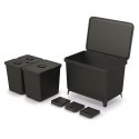 Kosz na śmieci SYSTEMA 23L + 2x10L - czarny recykling