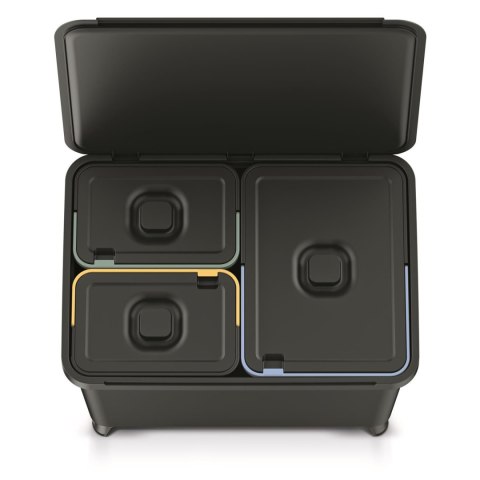Kosz na śmieci SYSTEMA 23L + 2x10L - czarny recykling Kosz na śmieci SYSTEMA 23L + 2x10L - czarny recykling