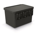 Kosz na śmieci SYSTEMA 23L + 2x10L - czarny recykling