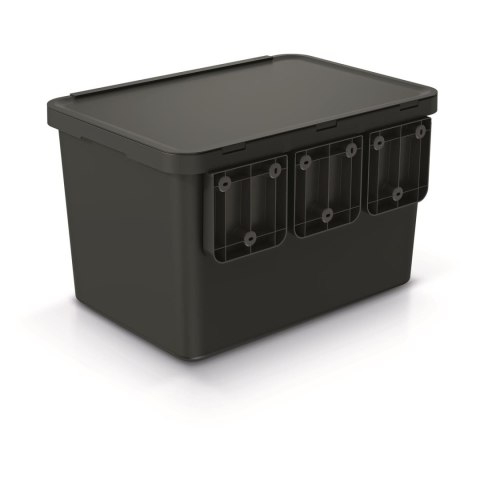 Kosz na śmieci SYSTEMA 23L + 2x10L - czarny recykling Kosz na śmieci SYSTEMA 23L + 2x10L - czarny recykling