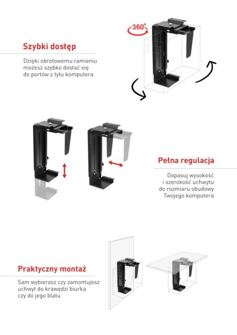MC-713 S 44488 Uchwyt do komputera / srebrny MC-713 S 44488 Uchwyt do komputera / srebrny