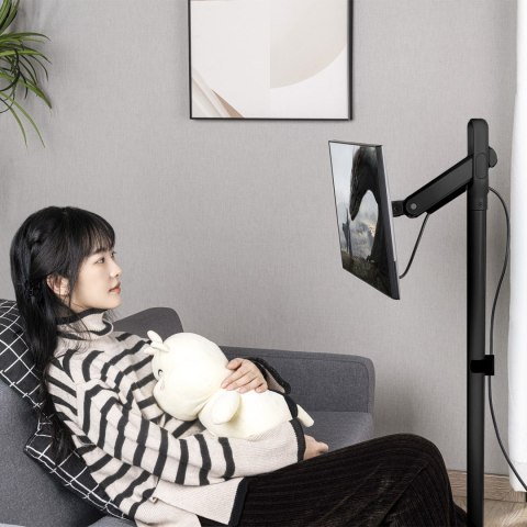 Mobilny stojak podłogowy na monitor/TV Maclean, sprężyna gazowa, 17"-35", 2-10kg, czarny, MC-970B Mobilny stojak podłogowy na monitor/TV Maclean, sprężyna gazowa, 17"-35", 2-10kg, czarny, MC-970B